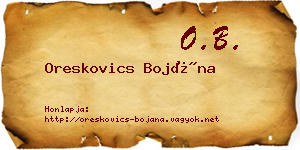 Oreskovics Bojána névjegykártya